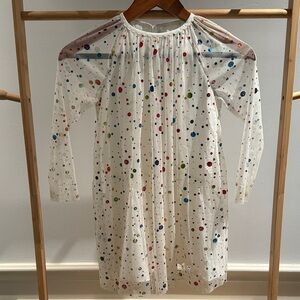 NWOT Stella McCartney Kids White Dress with Colorful Dots